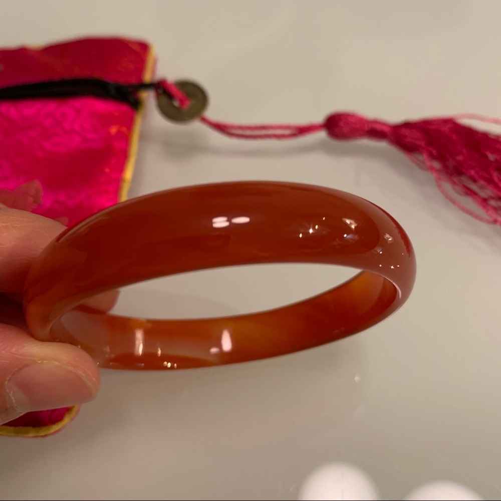 Red Stone Bangle Bracelet - Picture 3 of 5